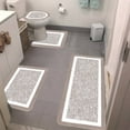 thumbnail image 6 of JingChun Clearance Under $2.00 Bathroom Rugs Sets 4 Piece with Lid Cover Bathroom Shower Rugs with U Shaped Toilet Mat Absorbent Microfiber Plushes Non Slip Bath Rugs Washable Rug, 6 of 7