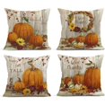 thumbnail image 1 of 4 piezas fundas de almohada decoración del hogar de otoño fundas de almohada decorativas para sofá cojín sofá exterior Halloween calabazas fundas doradas, 1 of 4