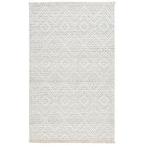 SAFAVIEH Kilim Shannon Diamond Area Rug, Light Gray/Ivory, 8' x 10'