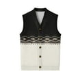 thumbnail image 7 of Men's Sweater Vest Dress Knit V Neck Button Sleeveless Casual Cardigan Sweaters Black S, 7 of 7