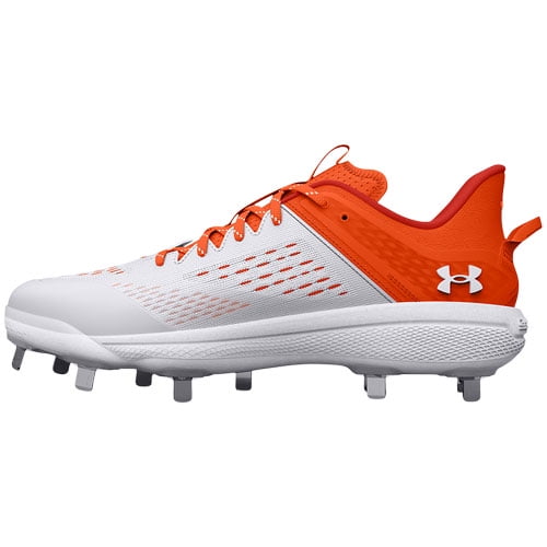 Under Armour Men's Yard Low Mt Metal Baseball Cleats Orange/White