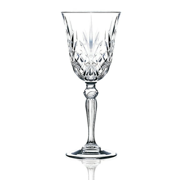 RCR Melodia Collection Classic Cut Crystal Water Glass Traditional Look and an Elegant Sophisticated Appeal Set of 6 - Glass Set