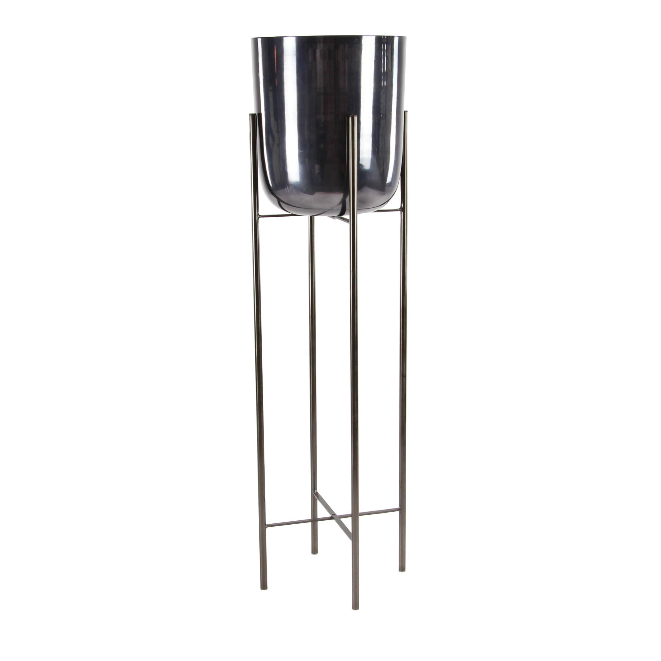 CosmoLiving by Cosmopolitan 39", 46"H Dome Black Metal Planter with Removable Stand (2 Count)