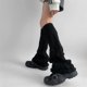 thumbnail image 4 of Aesthetic Solid Color Flared Wide Leg Covers Hollowed Out Hole Knitted Leg Warmers Footless Long Boot Socks Streetwear White, 4 of 5