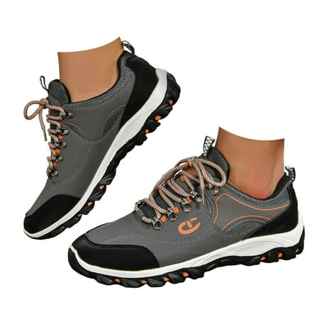 

Povozer Men Hiking Shoes Waterproof Non-slip Sport Shoes Casual Running Camping Shoes Outdoor Sneakers for Men(Gray 10)