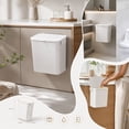 thumbnail image 5 of Slim Rectangular Lidded Trash Can, Plastic Waste Bin with Bag Clip for Kitchen and Bathroom, 5 of 7
