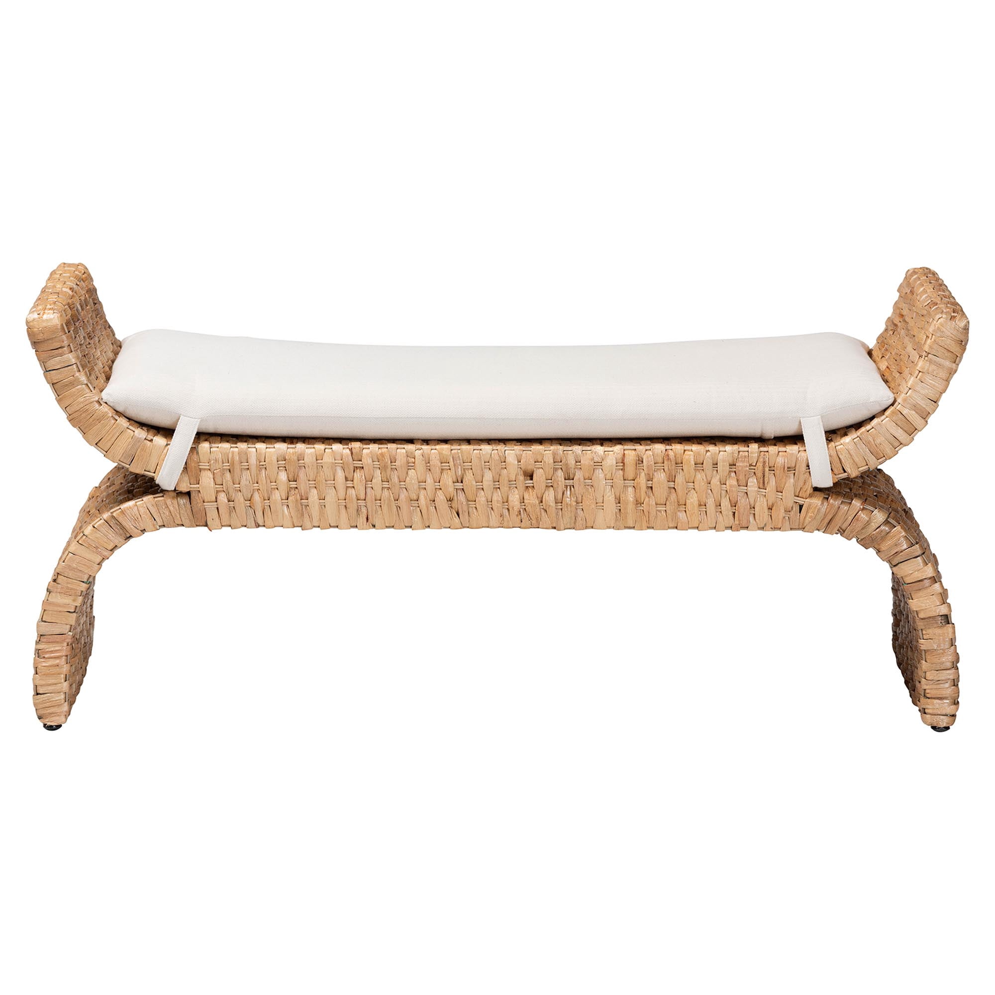 bali & pari Agave Boho Accent Bench, Natural Brown