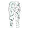 thumbnail image 5 of newwalpole Capri Leggings for Women Fall Floral Printed Plus Size Capris High Waist Knee Length Slim Fit Yoga Cropped Legging Light Green for Size 4XL, 5 of 5