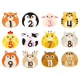 thumbnail image 1 of 12 Uds. de pegatinas mensuales para bebés, pegatinas de hitos para y niñas, pegatinas de de dibujos animados Unisex para bebés recién Zulema Pegatinas mensuales, 1 of 7