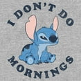 thumbnail image 2 of Junior's Lilo & Stitch I Don't Do Mornings Stitch Graphic Tee Heather Gray 1X, 2 of 4
