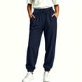 thumbnail image 5 of Teen Girls Waffle Knit Sweatpants High Waisted Lounge Pants with Pockets Drawstring Elastic Cuff Comfortable Loose Joggers for Casual Sleepwear, 5 of 8