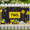 thumbnail image 5 of Construction Themed Yellow Sign Two Banner Backdrop Decor for Party Photography Props Kids Birthday Celebrations Decorations, 5 of 8