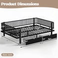 thumbnail image 2 of Queen Size Platform Bed with Storage Drawers, Metal Daybed Frame with Upgraded Round-Pipe Safety Design, Low Profile Platform for Bedroom,Black, 2 of 15