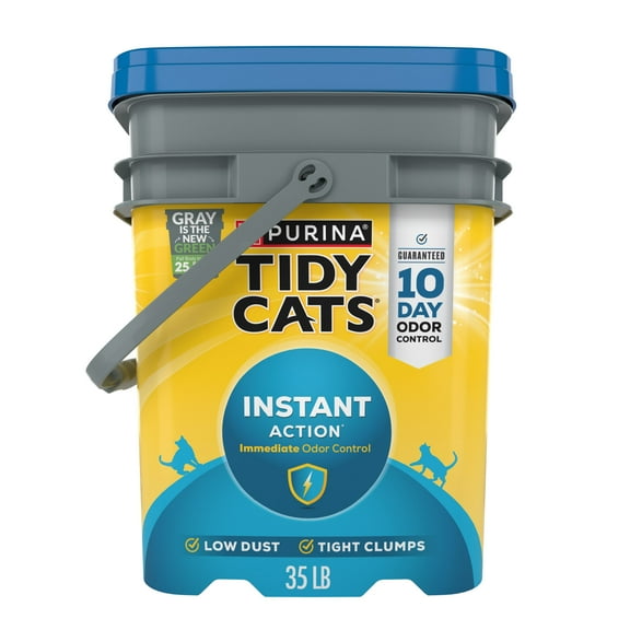 Purina Tidy Cats Instant Action Clumping Cat Litter, Natural, Low Dust, Odor Control, 35 lb. Pail