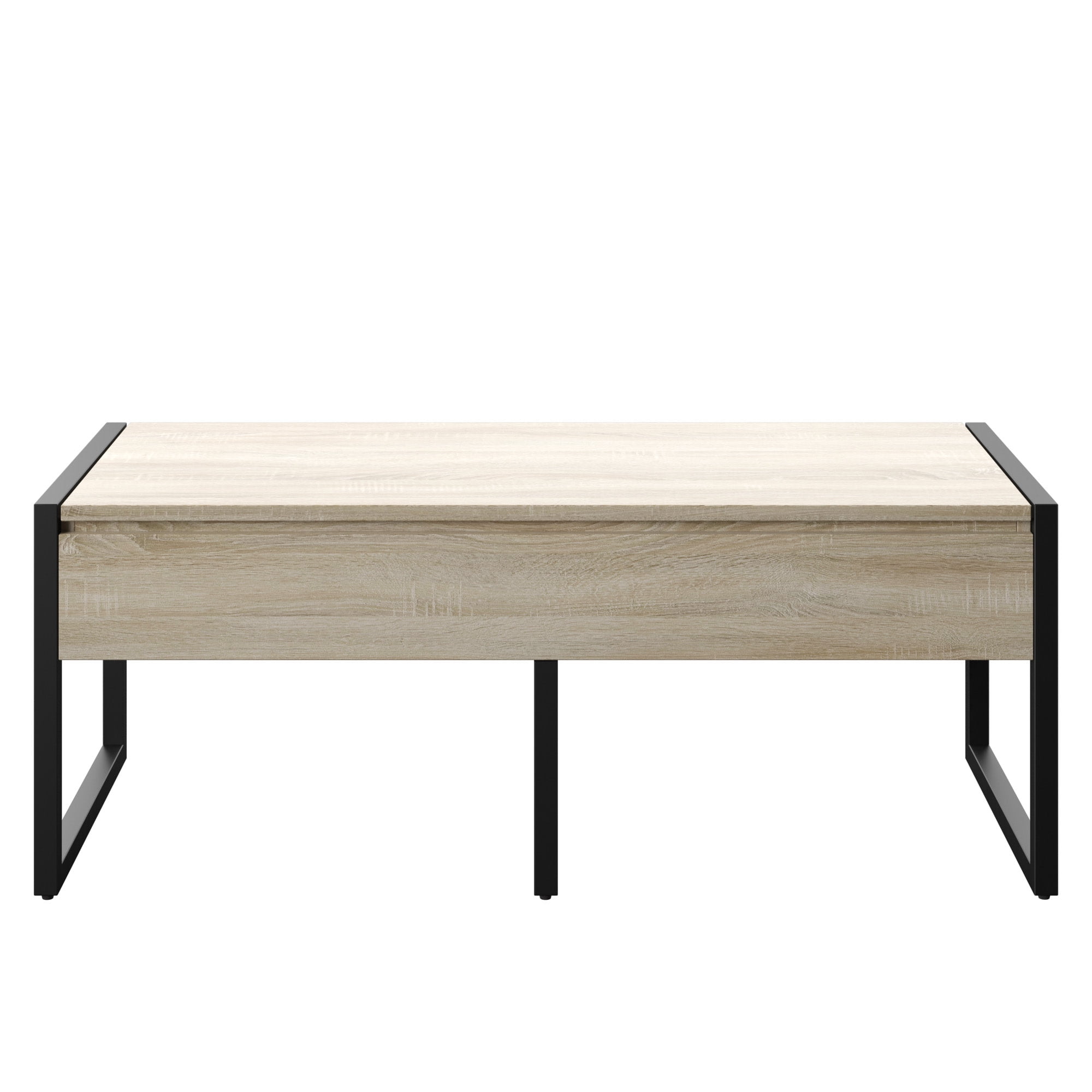 Twin Star Home 16" Entryway Storage Bench with Metal Frame, Bishop Oak