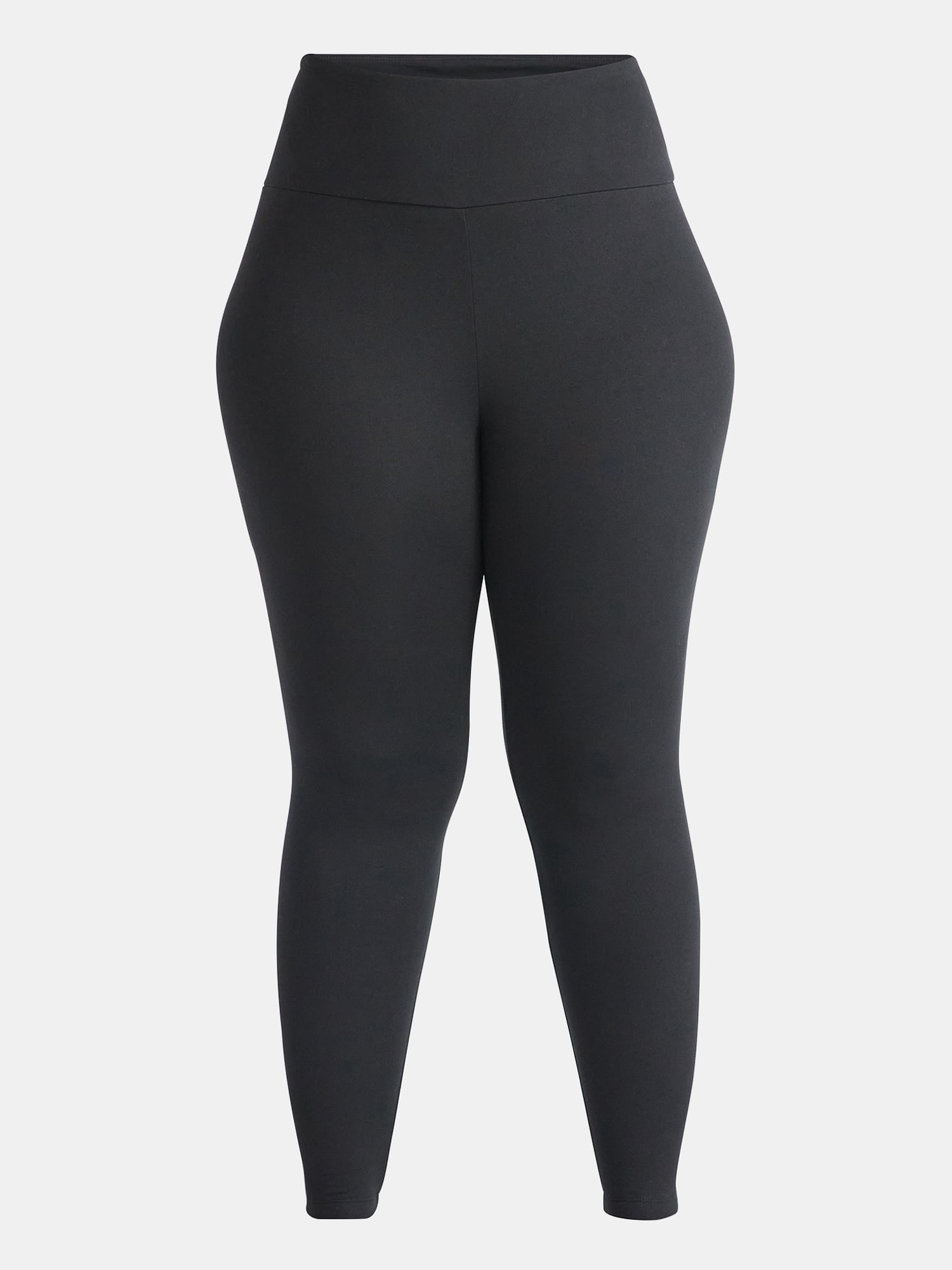 Feathers Plus size Women’s Cozy Lightweight Fleece-Lined Stretch Multipack Leggings for Everyday Wear, 5 Pack, Sizes 1X-4X