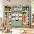 thumbnail image 4 of Homfa Toy Storage Organizer with Stuffed Animal Storage & Drawer, 3-in-1 Kids Bookshelf with Cubes, Racks & 6 Toy Bins for Playroom Kids Room, Green, 4 of 7