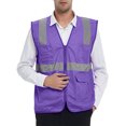 thumbnail image 1 of GOGO Safety Vest High Visibility Reflective Tape with Multi Pockets and Pen Dividers-Purple-S, 1 of 7