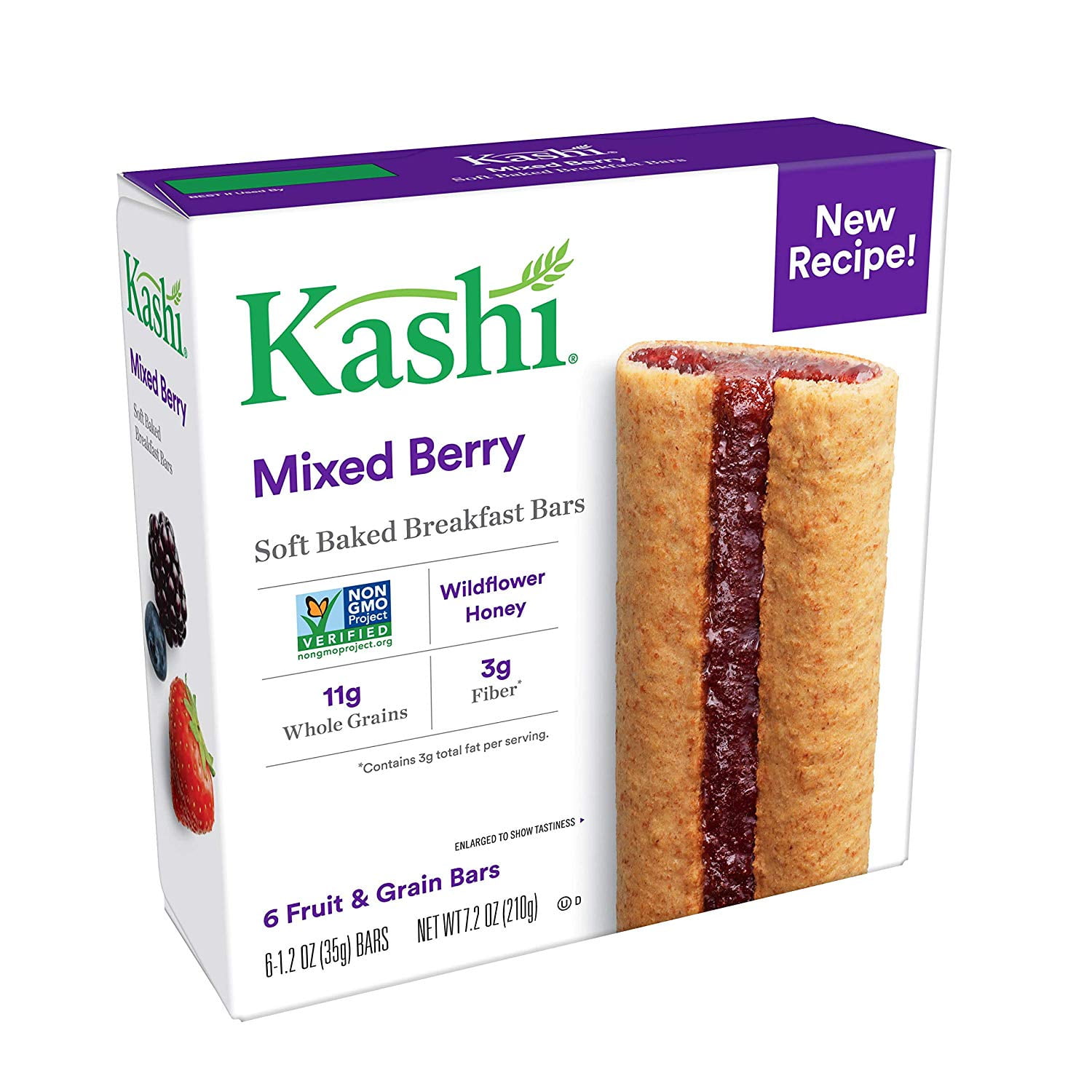 Kashi, Soft Baked Breakfast Bars, Mixed Berry, NonGMO Project Verified, 7.2 oz, 6 Count(Pack of