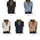thumbnail image 3 of Jumpingount Camiseta de gasa para mujer, blusa holgada de encaje lavable con cuello de y manga corta, camisa de oficina para deportes al aire Type2 NO2, 3 of 6