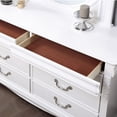 thumbnail image 3 of Furniture of America Heyd 6-Drawer Solid Wood White Dresser with Nickel Pulls, 3 of 3