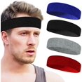 4Pcs Sweatbands Sport Headbands For Men & Women Headbands For Men Terry