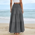 thumbnail image 5 of BUIGTTKLOP Women's Maxi Skirt Elastic Waist Summer a Line Long Skirts Boho Flowy Smocked Skirts 2026, 5 of 6