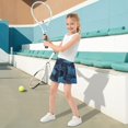 thumbnail image 5 of Girls' Skorts Elastic Waist Skorts with Inner Shorts Athletic Workout Shorts Skirts Blue Leaves and Snowflakes X-Small, 5 of 9