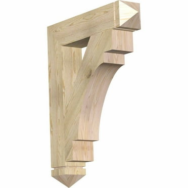 Ekena Millwork 3 1/2"W x 18"D x 18"H Merced Arts & Crafts Smooth Bracket, Douglas Fir