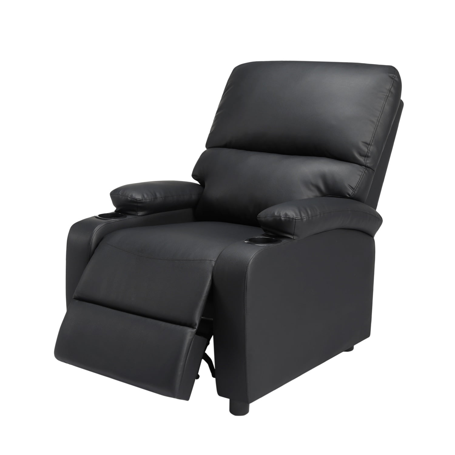 Kadyn 31.5" Faux leather reclining chair, Pu Upholstered reclining chair, Pushback Recliner Chair for Bedroom, Black Kadyn 31.5" Faux leather reclining chair, Pu Upholstered reclining chair, Pushback Recliner Chair for Bedroom, Black