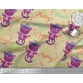 thumbnail image 3 of Soimoi Beige Cotton Cambric Fabric Text & Cat Kids Print Fabric by the Yard 56 Inch Wide, 3 of 3