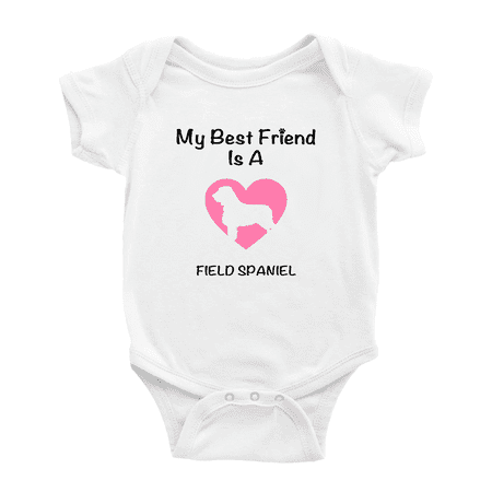 

My Best Friend is A Field Spaniel Dog Funny Baby Outfits 0-3 Months