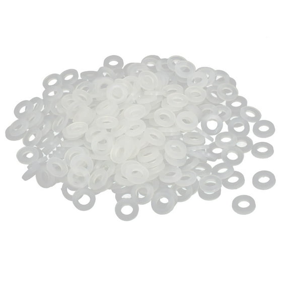M3 x 6mm x 1mm Nylon Flat Washers Spacers Gaskets Fastener White 300PCS