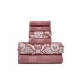 thumbnail image 3 of Modern Threads 6-Piece Cotton Jacquard Towel Set, Amaris, Rosewood, 3 of 5