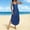 *Blue, variant on ClodeEU Women's Round Neck Spaghetti Strap Midi Dress with Side Slit ,Loose Fit Casual Solid Color Dress Mint Green,Womens Plus XL
