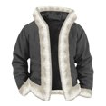thumbnail image 5 of Men's New Fleece-Lined Hooded Cardigan Hoodie - Dark Gray M, 5 of 6