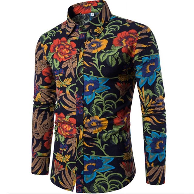 Nuevas camisas de otoño para hombres camisas sociales de lujo de manga larga barrocas 3D camisetas de gran tamaño con solapa camisetas para hombre ropa de otoño