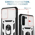 thumbnail image 2 of Military Grade Drop Impact for Samsung Galaxy S22 Plus Camera Lens Slide Protection Case 360 Metal Rotating Ring Kickstand Holder Armor Shockproof Case For Samsung Galaxy S22 Plus,
White, 2 of 9