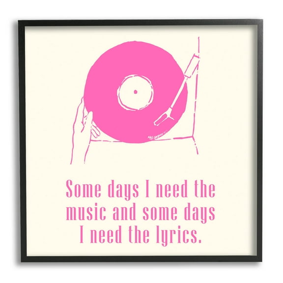 Stupell Industries Somedays Music and Lyrics Phrase Graphic Art Black Framed Art Print Wall Art, Design by Melissa Wang