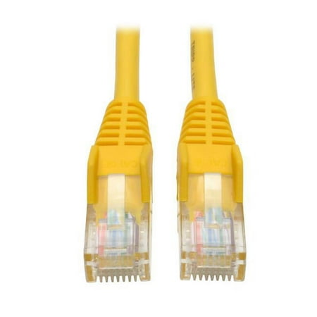 UPC: 0037332139139 | Tripp Lite N001-001-YW Cat5e 350MHz Snagless Molded RJ45 Male-Male Patch Cable Yellow – 1 ft.