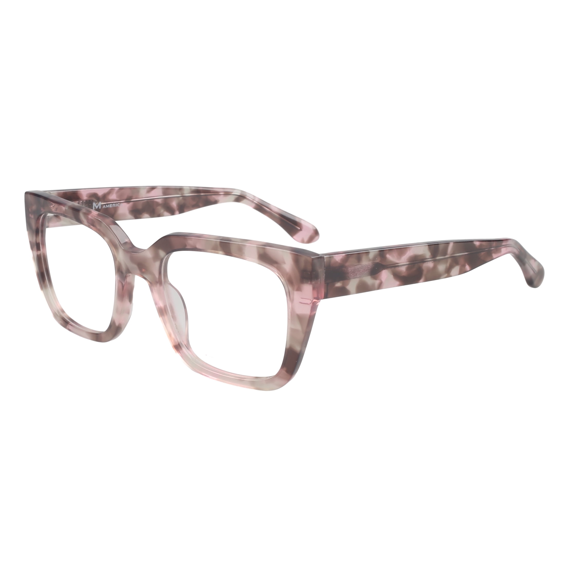 Women's M America Argyle Rx'able Eyeglasses, Square, Plastic, Pastel Tortoise, 1 Pair