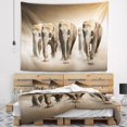 DESIGN ART Designart 'Walking Herd of Elephants' Animal Wall Tapestry
