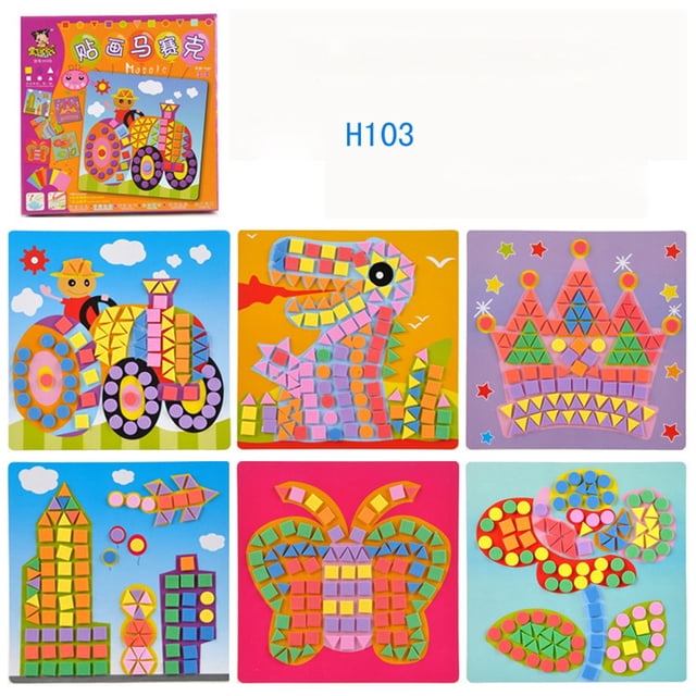 LPSSTORE Fun Mosaic Kids Art & Craft Kit Childrens Play Activity Decoration Sticker Set,Children's Day Gifts