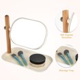 thumbnail image 3 of Unique Bargains Vanity Rotatable 1X/3X Home Espejo cosmético de aumento blanco con bandeja de almacenamiento, 3 of 7