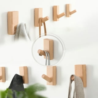HBlife 4 Pack Wooden Coat Hooks Wall Hooks for Hanging, Natural Oak Wood  Coat Hooks Wall Mounted Heavy Duty Entryway Hooks for Hanging Coats 