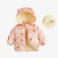 thumbnail image 2 of Curuila Toddler Boys Girls Coats Long Sleeve Cartoon Print Hooded Zipper Thick Jacket Autumn Winter Outwear Pink Size 18-24 Months, 2 of 3