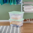 thumbnail image 4 of Sterilite 16 Pk Storage Tote Container, 56 Qt, Clear, Mindful Mint Lid, 4 of 6