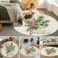 thumbnail image 5 of Round Rugs 3 Ft, Christmas Non Slip Area Rugs for Kitchen Bedroom Entryway, Xmas Snowflake Botanical Winter Rustic Washable Carpet Runner Rug Floor Mats for Bedroom Home Decor, 5 of 9