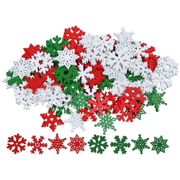HONMEET 50 Pcs Small Wooden Snowflakes Craft Decorations for Card Making, Scrapbooking, Holiday Accessories