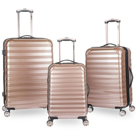 luggage rose hard gold sets ifly fibertech sided piece travel bags